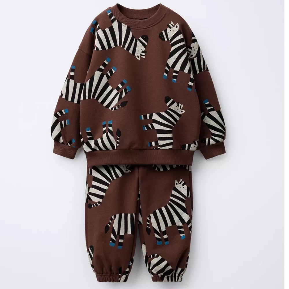 NWOT Zara Kids |  Zebra Print Kids Sweatsuit